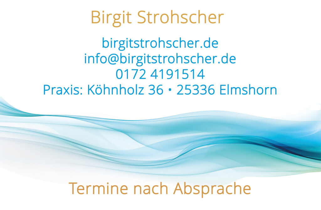 Birgit Strohscher Elmshorn Psychologische Beraterin Personal Coaching Visitenkarte Rückseite